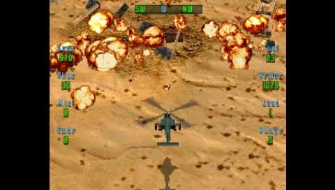 Soviet Strike (PSP) screenshot: You can strategically destroy oil rigs for huge explosions (I doubt though US officers would ever authorize such tactics :)