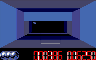 The Light Corridor (DOS) screenshot: Chasing madly after the ball. (VGA)