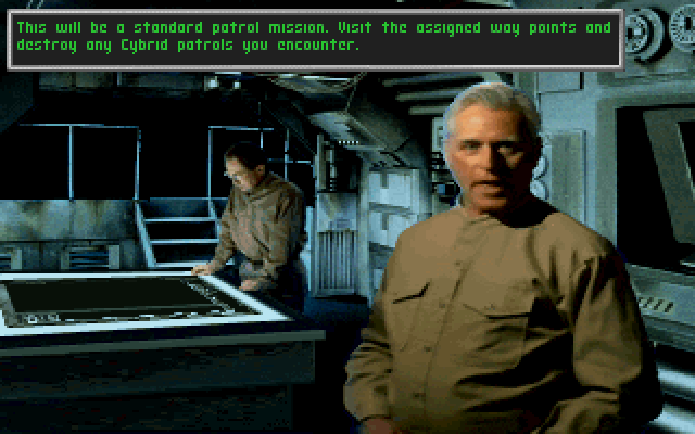 Metaltech: EarthSiege (DOS) screenshot: Briefing before mission