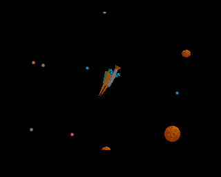 SpaceCutter (Amiga) screenshot: Peaceful flight for now, but enemy's coming