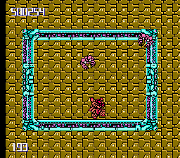 Metal Storm (NES) screenshot: Level 5, another moving box like level 4