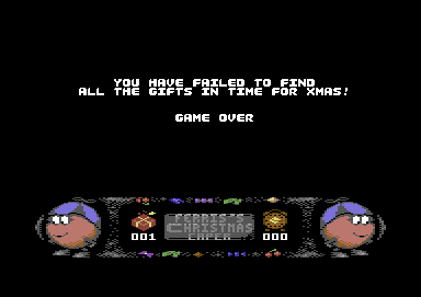 Ferris's Christmas Caper (Commodore 64) screenshot: Mission failed