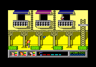 Mystery of the Nile (Amstrad CPC) screenshot: Now I have a weapon to throw at the enemy.