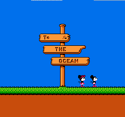Mickey Mousecapade (NES) screenshot: A level beginning...