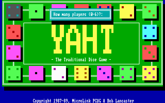 MicroLink Yaht (DOS) screenshot: Title screen