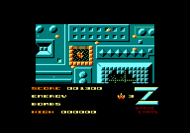 Z-Pilot (Amstrad CPC) screenshot: I was hit too many times and destroyed.