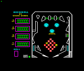 Microball (ZX Spectrum) screenshot: Game start