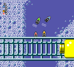 Micro Machines (SEGA Master System) screenshot: First race: the foam bath