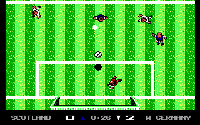 Keith Van Eron's Pro Soccer (DOS) screenshot: Ingame (Outdoor)