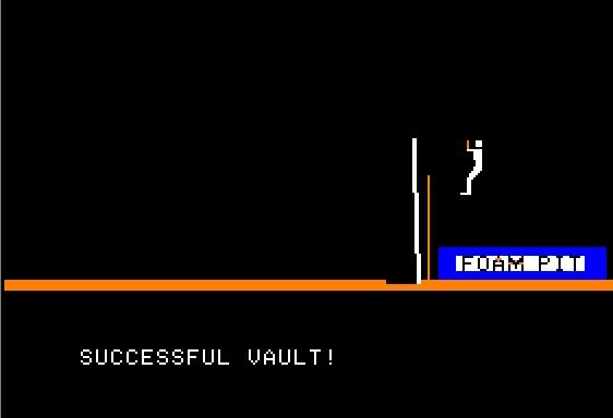 Olympic Decathlon (Apple II) screenshot: Pole Vault