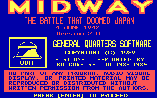Midway: The Battle that Doomed Japan (DOS) screenshot: Title screen