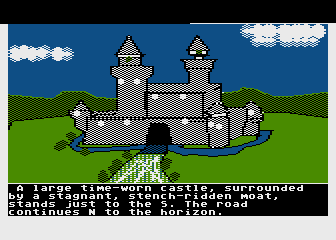 The Quest (Atari 8-bit) screenshot: Outside the Castle