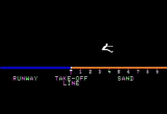 Olympic Decathlon (Apple II) screenshot: The long jump
