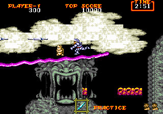 Ghouls 'N Ghosts (Genesis) screenshot: Horrible Faced Mountain