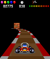 Balloon Race (J2ME) screenshot: Inside a tunnel with only 38 seconds left