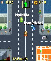 Midtown Madness 3 Mobile (J2ME) screenshot: MotorolaV3 Ingame (Other opponents are signalised by their name)