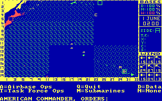 Midway: The Battle that Doomed Japan (DOS) screenshot: Commander, your orders please?