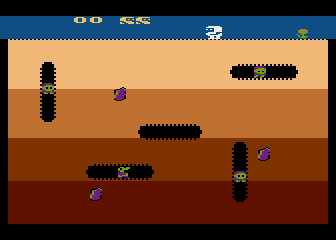Dig Dug (Atari 8-bit) screenshot: Starting sequence (1982 release)