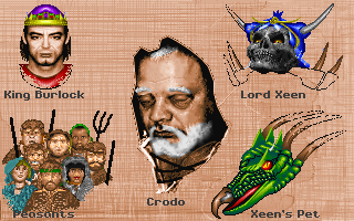 Might and Magic: Clouds of Xeen (DOS) screenshot: From the intro: Crodo tells the background story - with digitized speech.