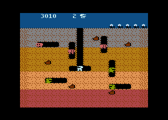 Screenshot of Dig Dug (Atari 8-bit, 1982) - MobyGames