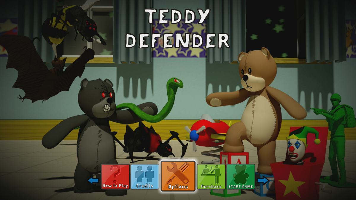 Teddy Defender (Xbox 360) screenshot: Main menu (Trial version)