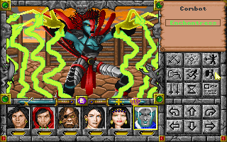 Might and Magic: Darkside of Xeen (DOS) screenshot: Sweet! An Enchantress attacks.
