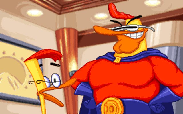 Duckman: The Graphic Adventures of a Private Dick (Windows) screenshot: Old Duckman meets New Duckman