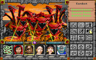 Might and Magic: Darkside of Xeen (DOS) screenshot: Gamma Gazers are among the most powerful monsters on the Darkside - especially when they attack in packs.