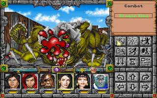 Might and Magic: Darkside of Xeen (DOS) screenshot: [World of Xeen] Inside the Dragon Tower, meet and beat the ultra-strong Dragon King.
