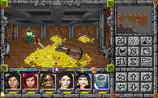 Might and Magic: Darkside of Xeen (DOS) screenshot: [World of Xeen] True to legend, you'll find a fortune in the Dragons' lair.