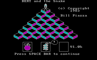 Bert and the Snake (DOS) screenshot: Title screen