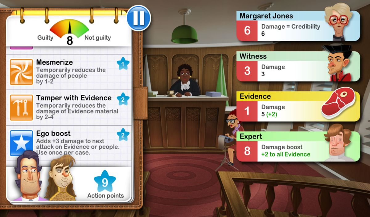 Devil's Attorney (Android) screenshot: Boost your ego and do more damage.