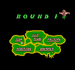 Mighty Final Fight (NES) screenshot: Haggar's Map Screen