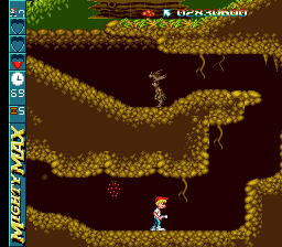 The Adventures of Mighty Max (Genesis) screenshot: In a cave