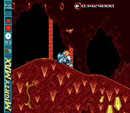 The Adventures of Mighty Max (Genesis) screenshot: Damn, this weapon is heavy!