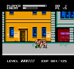 Mighty Final Fight (NES) screenshot: Haggar unleashes his might