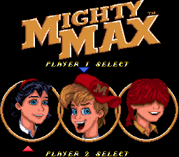 The Adventures of Mighty Max (Genesis) screenshot: Choose your characters (2 Players mode)