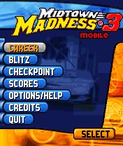 Midtown Madness 3 Mobile (J2ME) screenshot: MotorolaV3 Main menu