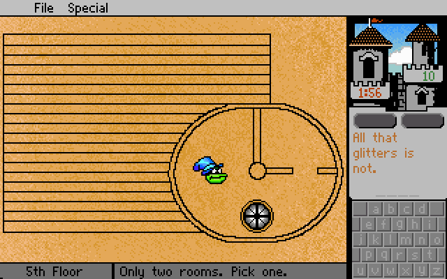 Mind Castle (DOS) screenshot: Choose a room to go to