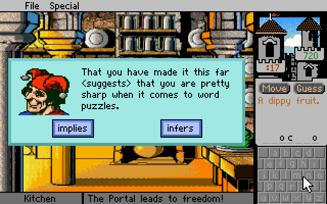 Mind Castle (DOS) screenshot: Another puzzle