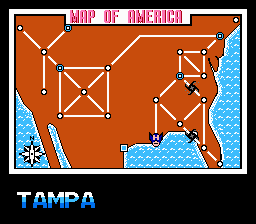 Captain America and the Avengers (NES) screenshot: The map