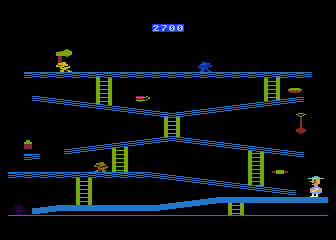 Miner 2049er (Atari 5200) screenshot: Gameplay on the first level