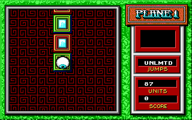 Mind-Roll (DOS) screenshot: no where to go. or is there? - EGA