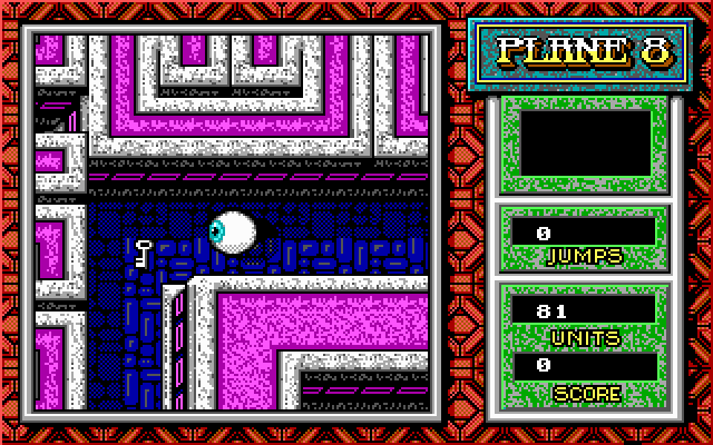 Mind-Roll (DOS) screenshot: collect the key - EGA