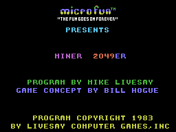 Miner 2049er (ColecoVision) screenshot: Title screen