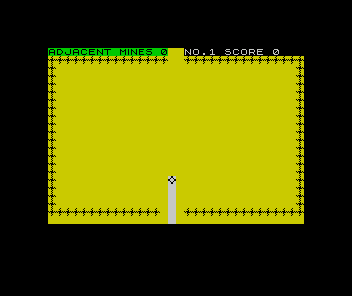 Mined-Out (ZX Spectrum) screenshot: 'Adjacent' mines are in the 4 main directions