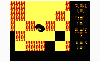 Mind-Roll (TRS-80 CoCo) screenshot: Hmm, how do I solve this plane? (Coco 3)