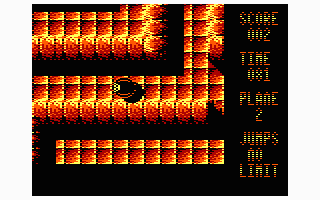 Mind-Roll (TRS-80 CoCo) screenshot: Rolling through a maze... (Coco 3)