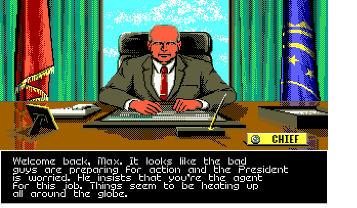 Sid Meier's Covert Action (DOS) screenshot: The boss