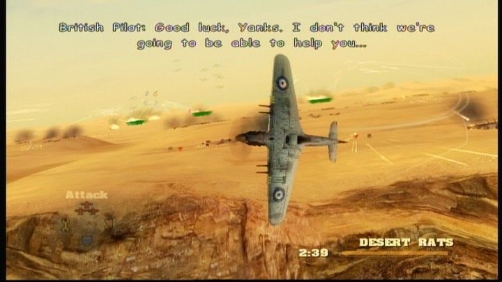 Blazing Angels: Squadrons of WWII (Xbox 360) screenshot: Helping allied ground troops fight against the infamous Desert Fox.